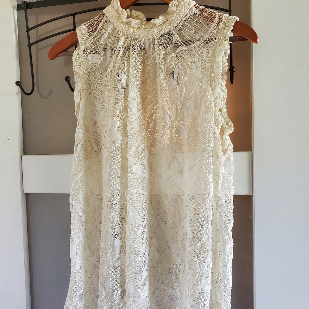 Off white lace top
